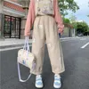 Japonais Kawaii Soft Girl Cute Bear Impression Femmes Pantalons Base Sauvage Taille Haute Pantalon Lâche Taille Élastique Casual Pantalon Étudiant 211006