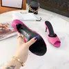 Lüks Kadın Tasarımcılar Slaytlar Sandalet Moda Toe Açık Yüksek Topuklu Sandal Kız Yaz Ayakkabı Seksi Stiletto Terlik 34-41
