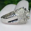 Bague en or 14 carats 3 carats pour hommes Rock Bijoux en or 14 carats Anillo Esmaltado Argent 925 Bijoux Bague Diamant Bizuteria Anneaux LJ29844864