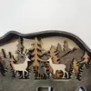 Boże Narodzenie Drewniane Rzemiosło Kreatywny North American Forest Animals Home Decoration Elk Bear Bear Ornament