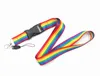 Mobiltelefonbänder Charms 10pcs/Los Homosexualität Farbe Regenbogen Designschlüssel Abnehmbare Schlüsselkette Lanyard ID Halter Langhalte Gurt Großhandel