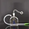 10mm reciclador de plataformas de óleo borbulhante balão de água fumando tubulação de água golfinho quadrado breaking de água beaker com tubulação de queimador de óleo de vidro e mangueira