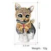 Cute Cat Brooch Pins Enamel Diamond Animal Design Business Suit Top Dress Cosage for Women Men Fashion Jewelry Will and Sandy