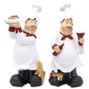 Objets décoratifs Figurines 26cm Personnage créatif Chef Résine Décoration de la maison Accessoires Artisanat Ornements Bar Dessert Boutique Statue Furnis