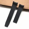 Assista a bandas Bandas de relógio de borracha de alta qualidade para f1 tiras de pulso 22mm Arc End Black Band com Buckle6315052 dobrável