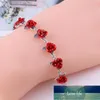 Rosa guldfärg damer armband mode blomma enkelt koreanska armband för kvinnor armband kedja bröllop smycken flicka fest gåvor