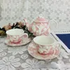 Europese Stijl Kop Schotel Luxe Reliëf Mooie Keramische Afternoon Tea Theepot Eenvoudige High-end Koffie Set3099