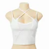 Deep V Neck Backless Crop Top Women Casual Cut Out Tees Sexy Lace Up Strap Summer Trendy Club Streetwear Party 210517