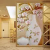 Benutzerdefinierte Wandbild 3D-geprägte Blumenvase Eingang Korridor PO Moderne Designs Home Decor selbstklebende Tapeten Wohnzimmer