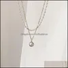 & Pendants Pearl Pendant Necklaces Bracelet Simple Sweet And Lovely Double Bead Chains Short Clavicle Chain Temperament Girl Jewelry Gift Dr