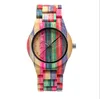 SHIFENMEI Marke Herrenuhr Bunte Bambus Mode Atmosphäre Uhren Umweltschutz Einfache Quarz Armbanduhren201J