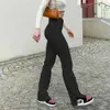 White Jean High Waist Straight Ankle Split Casual Denim Trousers Office Lady Slim Pants Female Summer 210809