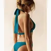 Kvinnors Badkläder Sexiga Baddräkter Plus Storlek Bandage String Leopard Bikini Push Up High Waist Swimming Suit 2 Piece Baddräkt för kvinnor