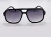 Glänsande svart/grå skuggade solglasögon 0884 Falconer Designers solglasögon för män Kvinnor Mode Eyewear Accessoarer med box