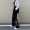 Pantalon femme 2021 nouvelle mode Y2K Streetwear taille moyenne Baggy jambe large pantalon droit noir Harajuku petit ami femmes pantalon Q0801