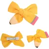 Accessoires pour cheveux Ncmama 20pcslot 3quot4quot retour à l'école arcs à la main crayon arc coton pince pour adolescentes étudiants 333504788