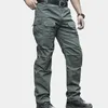 Pantalon cargo pour hommes Armée Style militaire Pantalon tactique Mâle Camo Jogger Plus Taille Coton Beaucoup de poche Hommes Camouflage Pantalon noir 211119