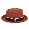 Berets Berets Flat Top Jazz Chapéu Moda 100% Austrália Lã Fedora Masculina com Torta de Porco Mulheres Sentiu 56-58cm