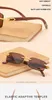Luxury Brand Rimless Wooden Sunglasses Men Rectangle Sun Glasses For Man Original Wood Golden Frame Sunglass Lentes De Sol