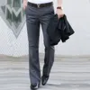 Herbst Formale Unten Ausgestellte Anzug Hosen Für Männer Business Casual Büro Bequeme Kahki Schwarz Weiß Slim Boot Cut Hosen männer