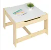 Dining Room Furniture Children's Wooden And Chair Set With Two Storage Bags (One Table &Two desk)