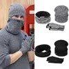 Hats, Scarves & Gloves Sets 2021 High Quality Wool Plus Men's Cap Cashmere Warm Hat Scarf Touch Three Men And Women's Winter