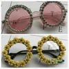 2 pçs / lote linda rosa mulheres óculos de sol claros flor flor óculos uv400 diamante verão óculos praia óculos trendy oculos