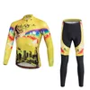 2024 Pro Mens Rainbow Winter Cycling Jersey Set Long Sleeve Mountain Bike Cycling Clothing Breathable MTB Bicycle Clothes Wear Suit B35