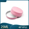 25 ml leere rosafarbene Aluminium-Verpackungsboxen für Lippenstiftproben, nachfüllbare Lidschattenbehälter, kosmetische Aufbewahrungsgläser