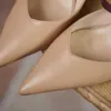 Allbitefo guldklackar äkta läder två stycken sexiga högparti kvinnor skor höst 210611