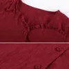 Осенний длинный рукав хлопчатобумажные женские блузки V-образным вырезом кардиган плюс размер повседневные оборками твердых рубашек 11057 210512