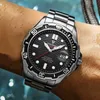 LIGE Design Diving Mechanical Watch Mens Watches Top Brand Luxury Stainless Steel Clock Men Waterproof Automatic Wristwatch 210527
