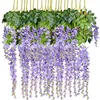 12 pièces 75cm 110cm fleurs artificielles fausse glycine vigne fleur suspendue pour noël mariage anniversaire maison jardin décor