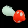 mushroom hand pipes Smoker Accessories tobacco smoking bubber colorful glass water pipe silicone dab rig