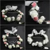 Dekorativa kransar Kvinnor Bezel Blommor Huvud Tjejer Flower Crown Wreath Bröllopsdekoration Bröllop Hårtillbehör Dubbelskum Rose Flor Gvla1