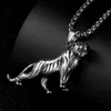 Colares de pendentes 2022 Punk Roaring Tiger Vintage for Men Gold Silver Color Titanium Steel Macho Jeia