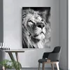 Affiche murale avec animaux modernes, toile d'art, peinture de Lion gris, impression HD pour salon, décoration de la maison, sans cadre