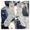 1Pairs Red Human Made Skateboard Cotton Crew Street Socks Love Heart Men Women Fashion Korea estilo T-shirt 2021 Cupido