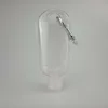 50ML Empty Alcohol Refillable Bottle With Key Ring Hook Clear Transparent Plastic Hand Sanitizer For Travel Bottles DH5857