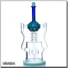 Latest telephone shape hookahs recycler glass bong with 14mm quartz banger glass accessories oil rig water bongs for smoke thick glass bong