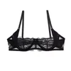 Varsbaby sexig 1/2 kopp olinerad underwire underkläder transparent andningsbar spets abcd cup behå 210623