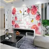 classic painting wallpaper Red Rose Romantic Flower wallpapers Transparent Box Stereo 3D Background Wall