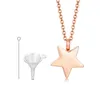 Stainless Steel Five-pointed Star Urn Can Be Opened Pendant Rose Gold Female Necklace Chain 20 Inch