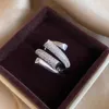 Anillos abiertos plateados cruzados de circonio metálico de diseño exagerado para mujer, joyería de moda coreana, conjunto de anillos inusuales para fiesta gótica para chica