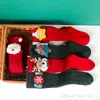 Kids Cartoon Socks Dzieci Christmas Pończochy Dziewczynek Chłopcy Dzwonek Dolls Wełna Kolano Maszyny Xmas Elk Cukierki Santa Star Hosiery D230