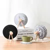Sheep Shape Anti Slip Cup Pads Kustar Isolerad Runda Filt Cup Mats Japan Style Creative Home Office Decor Art Crafts Gift 210706