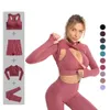 sportswear yoga set Tights top for seamless Sport outfit fitness gym shorts High waist Women bra tracksuit suit long sleeves 210802