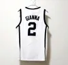 Aangepaste gianna # 2 basketbal jersey huskies gestikt wit zwart maat S-4XL Elke naam en nummer topkwaliteit jerseys