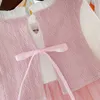 Longa manga bebê menina vestido roupas flor bonito princesa 1 ano festa de aniversário criança vestidos menina infantil vestidos q0716