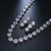 Olśniewający AAA Okrągły Cyrkonia Kwiat Bridal Wedding Jewelry Zestawy dla Kochania Popularne Biżuteria Prezent Eleganckie Kobiety Party Dresy Dress H1022